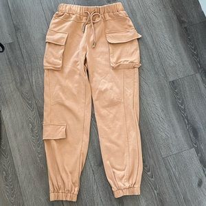 Beige cargo sweatpants